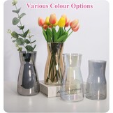 Decoratieve glazen vaas Helder 20 cm hoog | Ø 8.5 cm opening | Voor verse & gedroogde bloemen & pampasgras