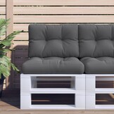 vidaXL Palletkussens 2 st stof antracietkleurig