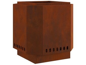 vidaXL Rookvrije vuurkom Roestkleurig 48 x 48 x 51 cm weervast staal