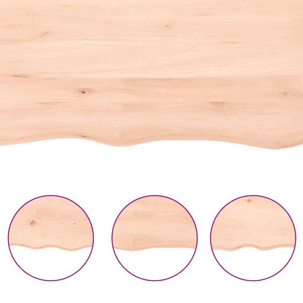 vidaXL Wastafelblad 40x50x2 cm onbehandeld massief hout