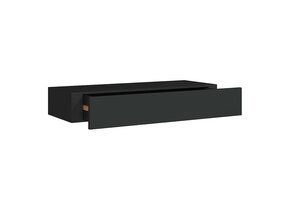 Zwevend Wandschap met Lade 60cm MDF Zwart - 34% Korting!