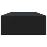 vidaXL Wandschap met lade 60x23,5x10 cm MDF zwart