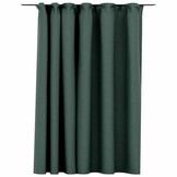 vidaXL Gordijn linnen-look verduisterend met haken 290x245 cm groen
