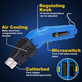 Komsepor piepschuimsnijder, elektrische hete-mes, schuimsnijder met Nichrome messen styrocutter 220-240 V met koelsysteem, geschikt voor piepschuim (Blauw-luchtkoeling 200W)