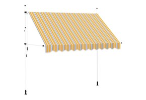 VidaXL Luifel Geel/Blauw Strepen 300cm - 52% Korting