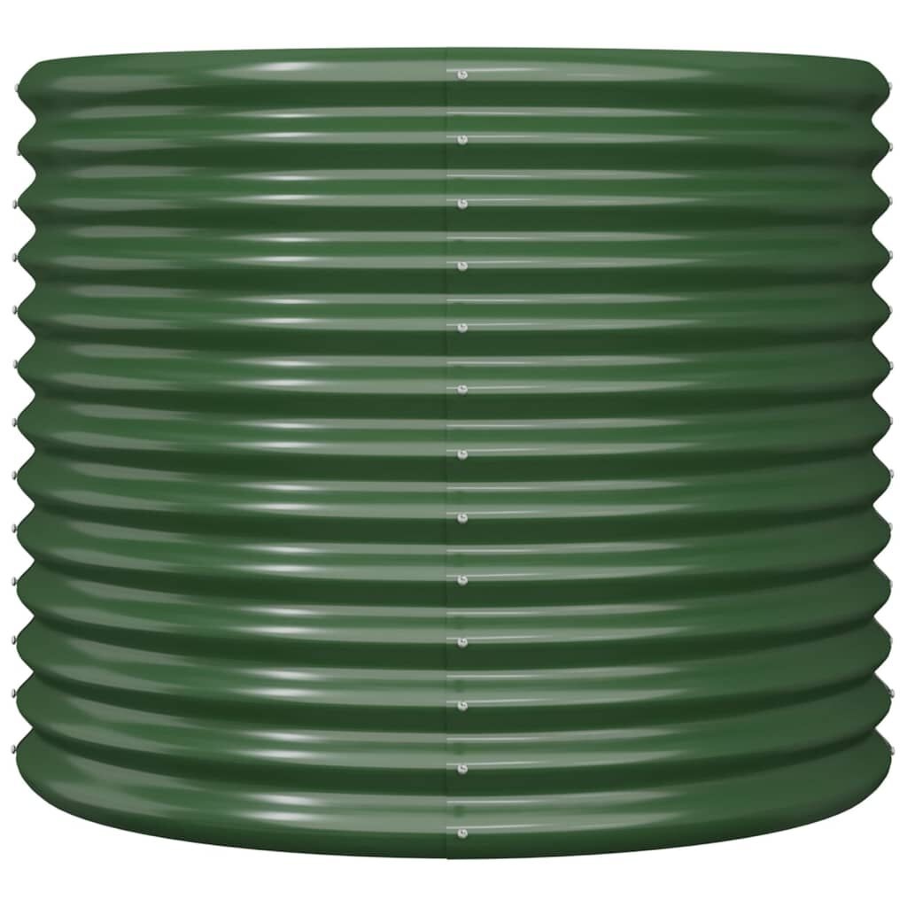 vidaXL Plantenbak 80x80x68 cm gepoedercoat staal groen