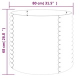 vidaXL Plantenbak 80x80x68 cm gepoedercoat staal groen