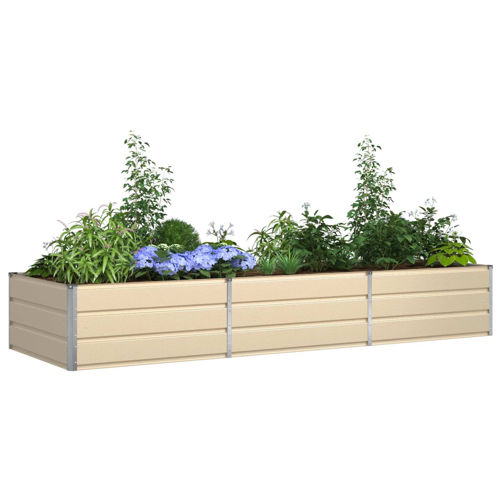 vidaXL Plantenbak Ivoor 290 x 100 x 45 cm Gegalvaniseerd staal