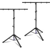 2 stuks lichtstatief met dwarstraverse, 1 m-2,5 m in hoogte verstelbare DJ lichtstatief voor podiumverlichting en concerverlichting, voor maximaal 4 DJ-licht