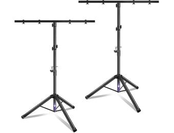 2 stuks lichtstatief met dwarstraverse, 1 m-2,5 m in hoogte verstelbare DJ lichtstatief voor podiumverlichting en concerverlichting, voor maximaal 4 DJ-licht
