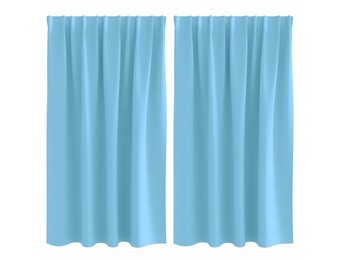 vidaXL Gordijnen met gordijnen 2 pcs lichtblauw Polyester