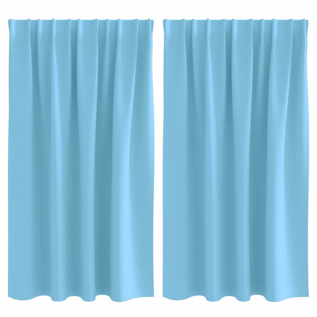 vidaXL Gordijnen met gordijnen 2 pcs lichtblauw Polyester