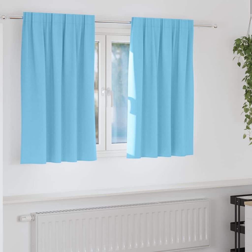 vidaXL Gordijnen met gordijnen 2 pcs lichtblauw Polyester