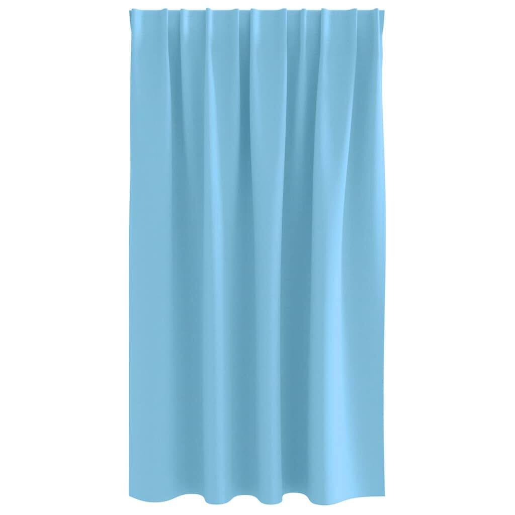 vidaXL Gordijnen met gordijnen 2 pcs lichtblauw Polyester