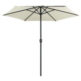 vidaXL Parasol met aluminium paal 270x246 cm zandwit