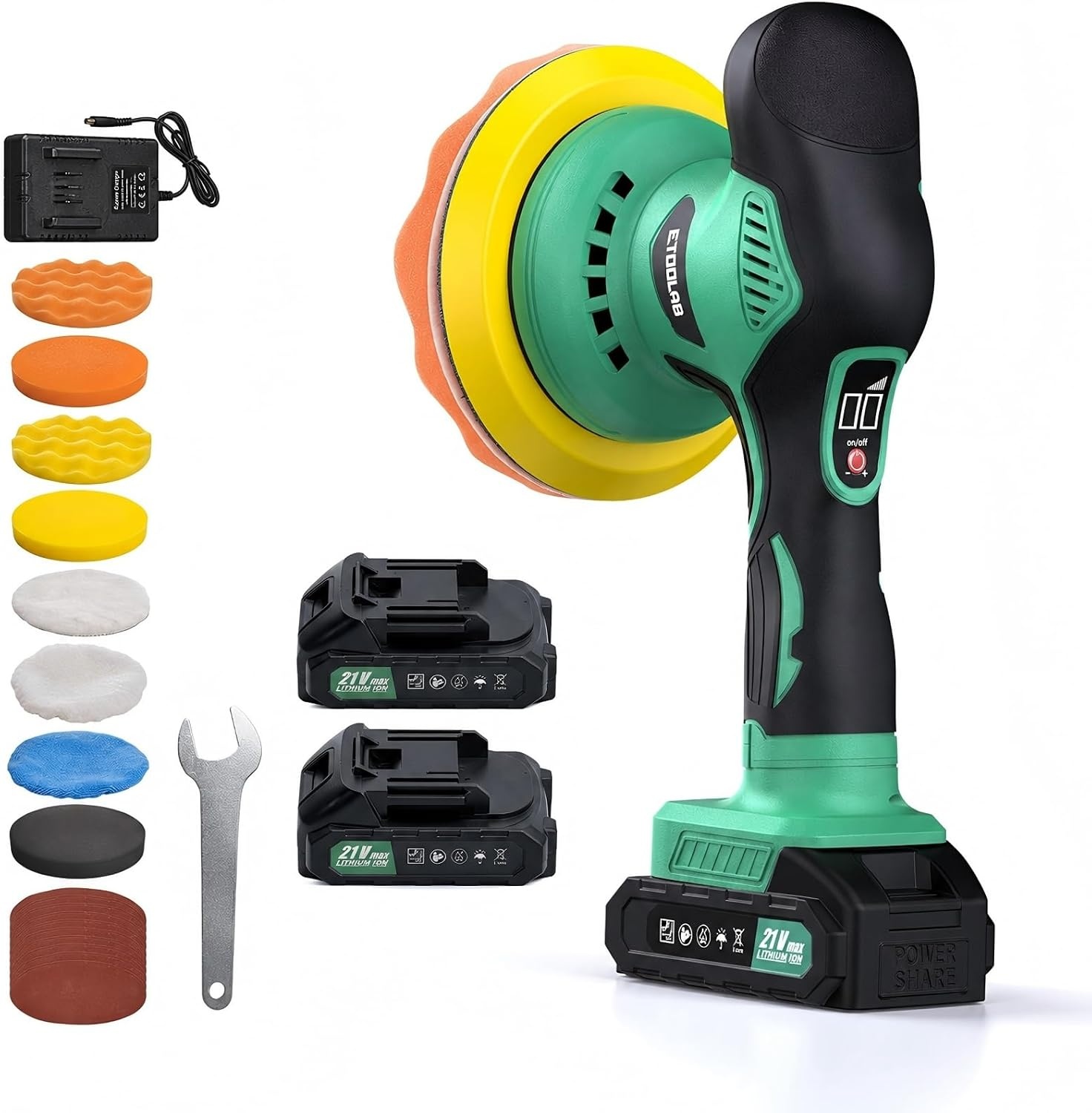 ETOOLAB Car Polisher, 8 Variable Speeds,Car Polishers and Buffers