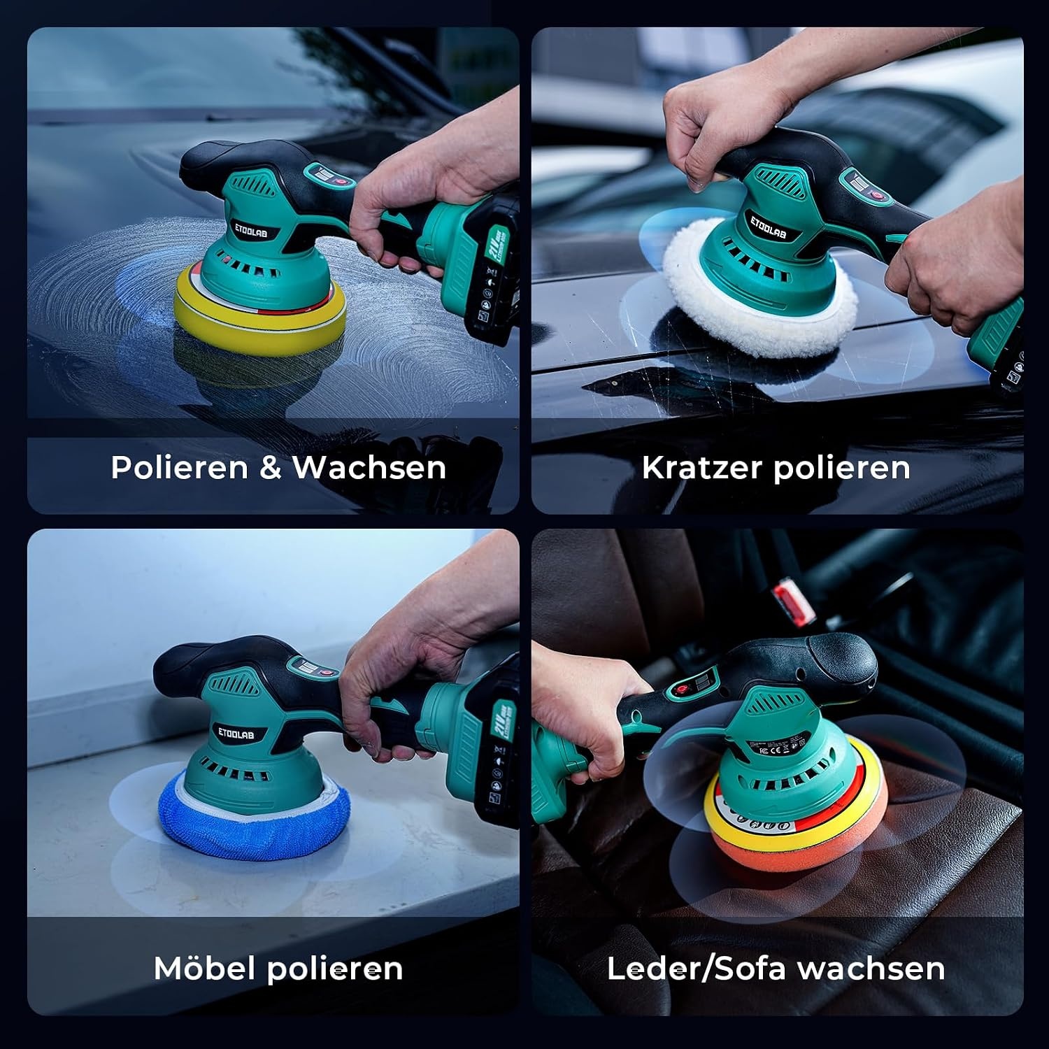 ETOOLAB Car Polisher, 8 Variable Speeds,Car Polishers and Buffers