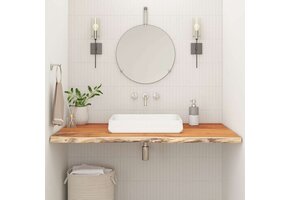 Acaciahouten Wastafelblad 140x60cm met Natuurlijke Rand - 35% Korting