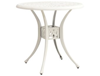 vidaXL Tuintafel 78x78x72 cm gietaluminium wit