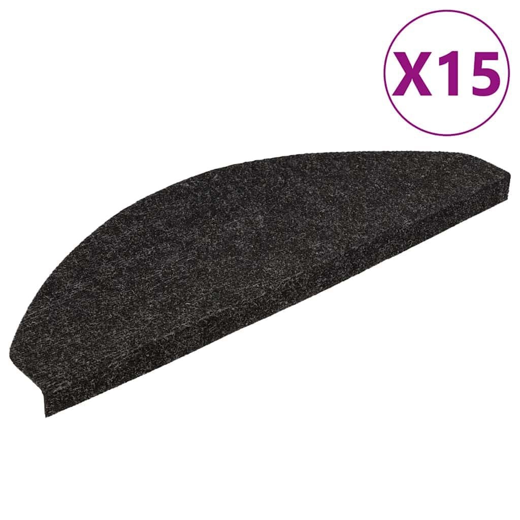 vidaXL Trapmatten zelfklevend 15 st 56x17x3 cm zwart