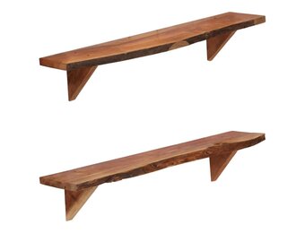 vidaXL Wandschappen 2 st 90x20x18 cm massief acaciahout