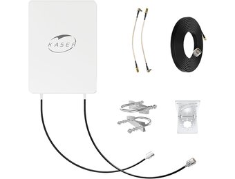 Kaser Externe 5G Richtantenne N78 Monoband (3300-3800MHz) MIMO Panel met 15dBi gain en 10m T240 kabel - Zwart