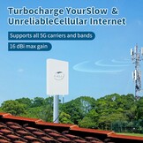 Kaser Externe 5G Richtantenne N78 Monoband (3300-3800MHz) MIMO Panel met 15dBi gain en 10m T240 kabel - Zwart