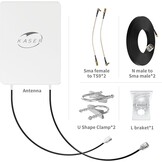 Kaser Externe 5G Richtantenne N78 Monoband (3300-3800MHz) MIMO Panel met 15dBi gain en 10m T240 kabel - Zwart