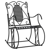 vidaXL Schommelbank 84 cm staal zwart