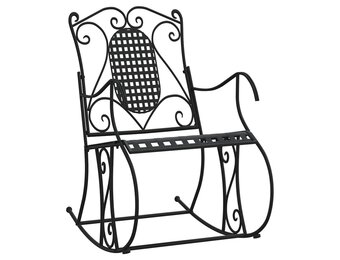 vidaXL Schommelbank 84 cm staal zwart