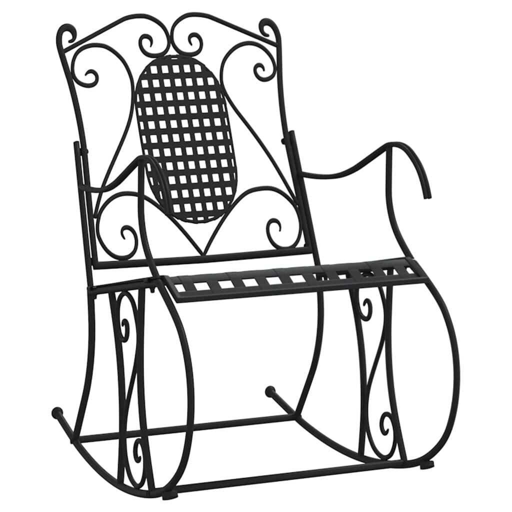 vidaXL Schommelbank 84 cm staal zwart