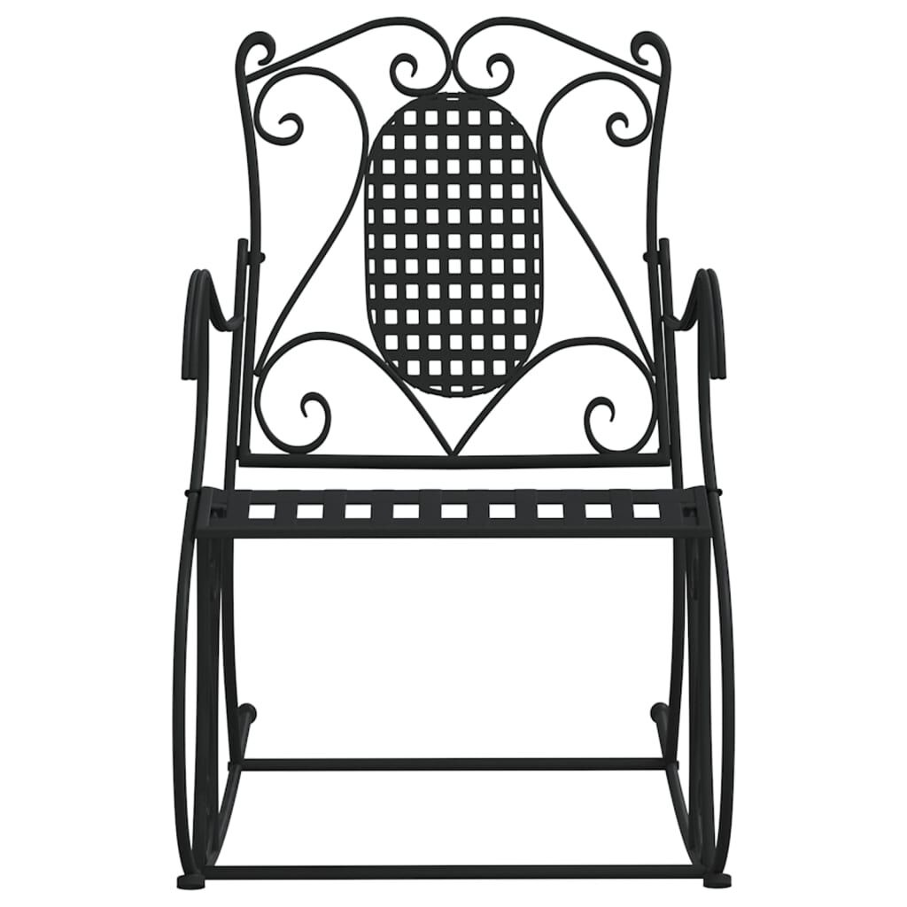 vidaXL Schommelbank 84 cm staal zwart