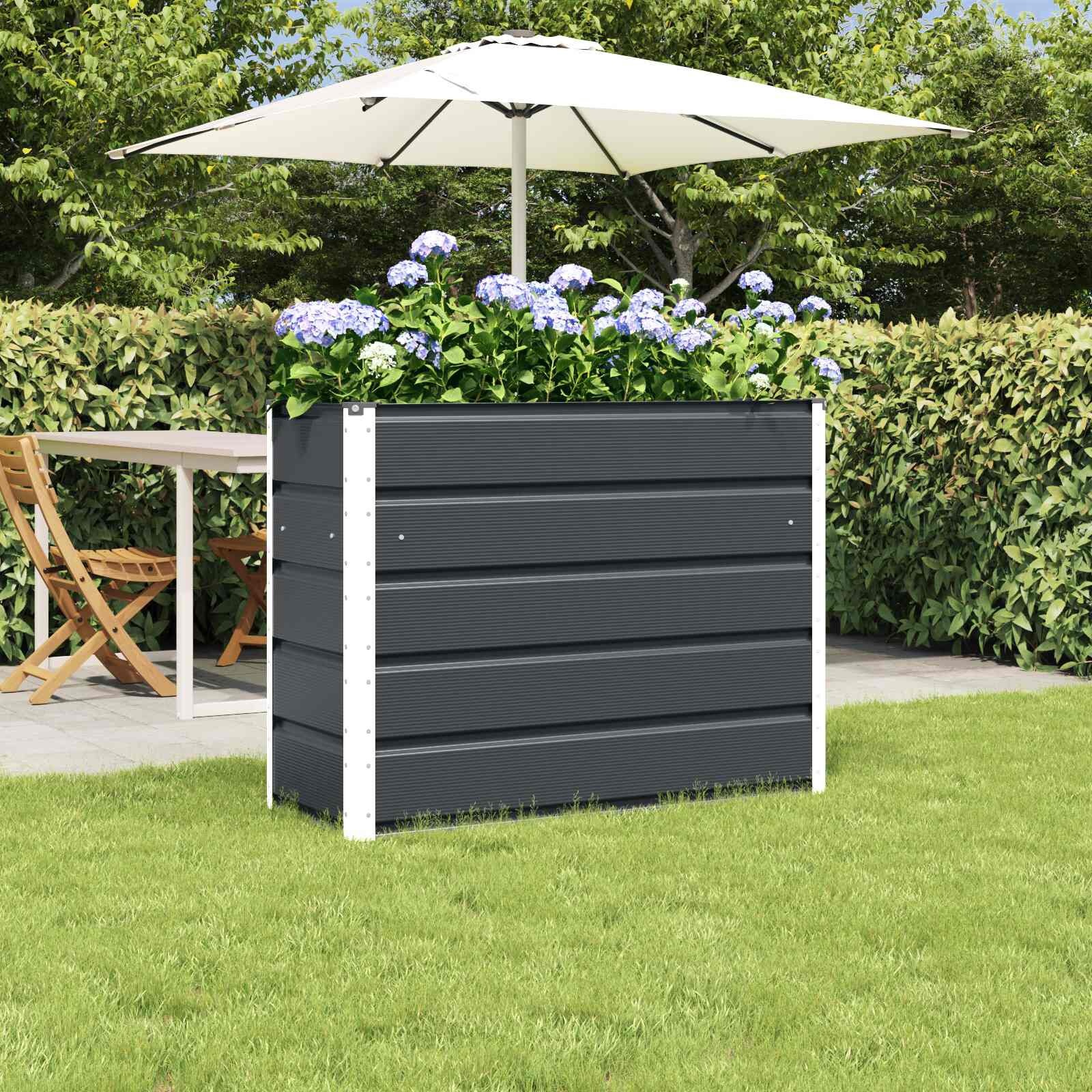 vidaXL Plantenbak Antraciet 100 x 40 x 75 cm Staal