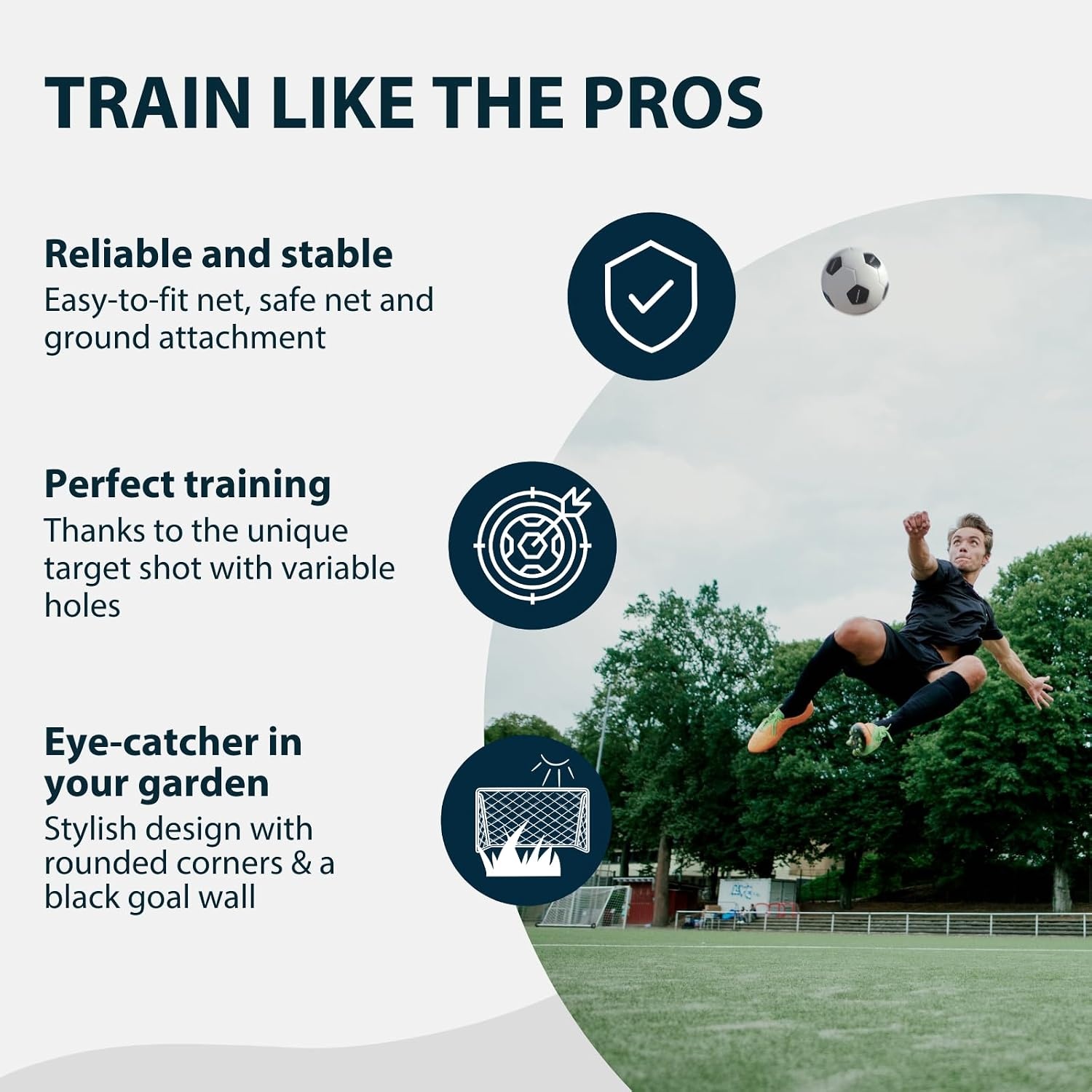 HUDORA Voetbaldoel RoCo met doelwand (2-in-1) – flexibel targetshot systeem – weerbestendig, inklapbaar en stabiel – voor kinderen en volwassenen – inclusief puntenteller en variabele doelopeningen - Maat 180 x 120 cm