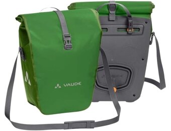 VAUDE Fietstassen voor bagagedrager Aqua Back 2 x 24 l, groen, 2 x achterwieltassen waterdicht, fietstas achter, eenvoudige bevestiging, Made in Germany