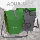 VAUDE Fietstassen voor bagagedrager Aqua Back 2 x 24 l, groen, 2 x achterwieltassen waterdicht, fietstas achter, eenvoudige bevestiging, Made in Germany