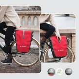 VAUDE Fietstassen voor bagagedrager Aqua Back 2 x 24 l, groen, 2 x achterwieltassen waterdicht, fietstas achter, eenvoudige bevestiging, Made in Germany