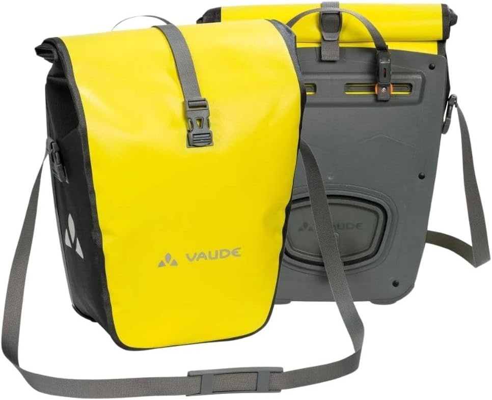 VAUDE Fietstassen voor bagagedrager Aqua Back 2 x 24 l, groen, 2 x achterwieltassen waterdicht, fietstas achter, eenvoudige bevestiging, Made in Germany