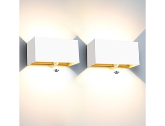 2x LED Wandlamp Buiten met Sensor 20W Warm Wit IP65