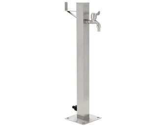 vidaXL Tuinwaterkolom vierkant 65 cm roestvrij staal