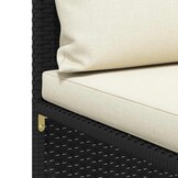 vidaXL 5-delige Loungeset met kussens poly rattan zwart