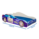 Autobed - Kinderbed - 140x70cm - met matras - paarsblauw