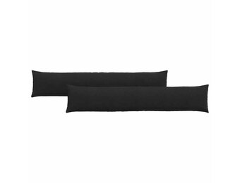 vidaXL Sofa Kussens 2 st Stof Zwart 200 x 40 cm