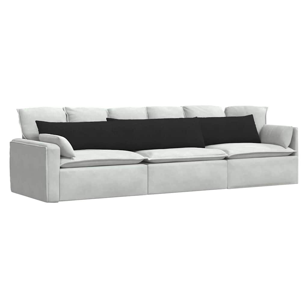 vidaXL Sofa Kussens 2 st Stof Zwart 200 x 40 cm