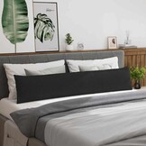 vidaXL Sofa Kussens 2 st Stof Zwart 200 x 40 cm