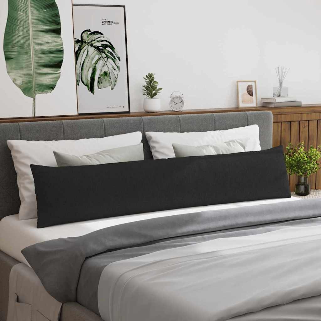 vidaXL Sofa Kussens 2 st Stof Zwart 200 x 40 cm
