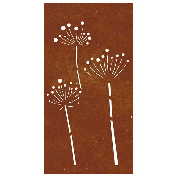 vidaXL Wanddecoratie tuin bloemenontwerp 105x55 cm cortenstaal