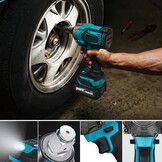 Accu-slagschroevendraaier, compatibel met Makita 18 V accu, 700 Nm, 1/2 inch borstelloze slagschroevendraaier, accumoersleutel met 6 dopsleutels voor het verwisselen van banden in de auto (zonder