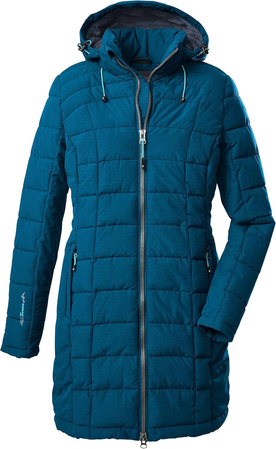 killtec Skane Wmn Quilted Prk dames Gewatteerde parka/parka met afritsbare capuchon