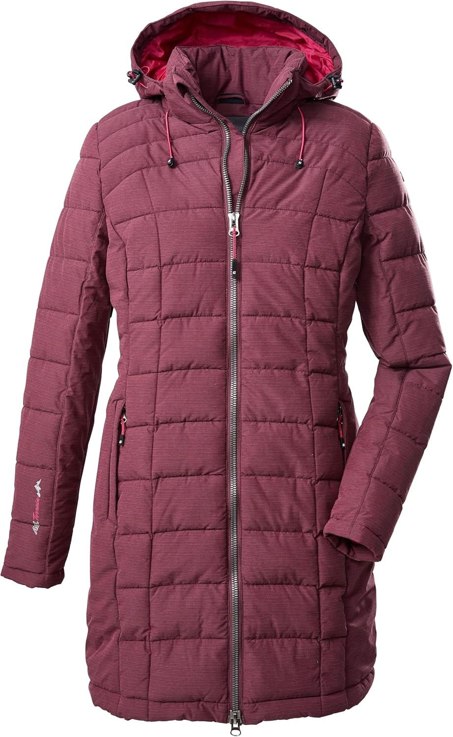 killtec Skane Wmn Quilted Prk dames Gewatteerde parka/parka met afritsbare capuchon